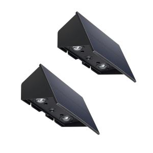 Lot de 2 projecteurs solaires Plastique Noir H18 cm