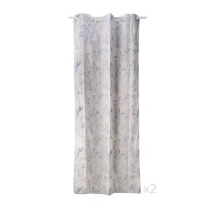 Lot de 2 rideaux en coton gris 135 x 260 cm