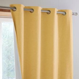 Lot de 2 rideaux occultant 135x180 jaune ocre en polyester