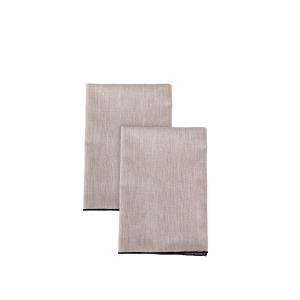 Lot de 2 serviettes de table en lin beige 45x45 cm