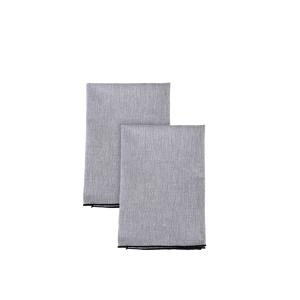 Lot de 2 serviettes de table en lin bleu 50x150 cm