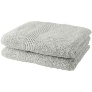 Lot de 2 serviettes de toilette 100% coton blanc 50x90