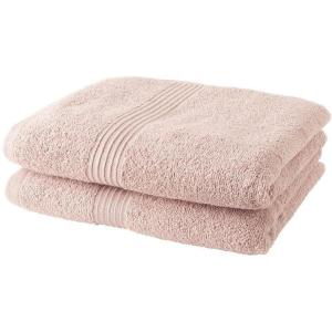 Lot de 2 serviettes de toilette 100% coton rose 50x90