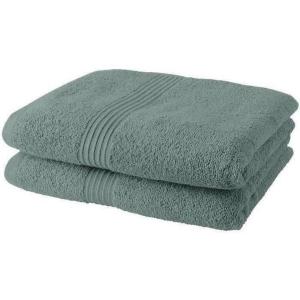 Lot de 2 serviettes de toilette 100% coton vert 50x90