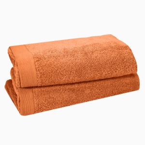 Lot de 2 serviettes de toilette 500 g/m²  auburn 50x90 cm