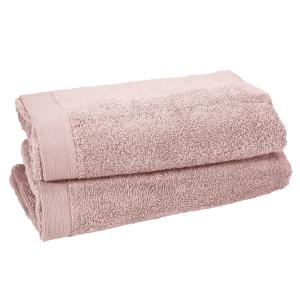 Lot de 2 serviettes de toilette 500 g/m²  poudre 50x90 cm