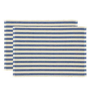 Lot de 2 set de table en coton 33x48cm bleu