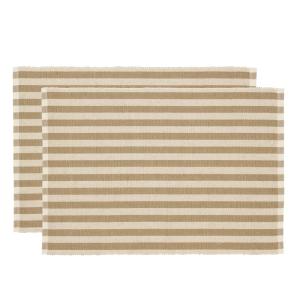 Lot de 2 set de table en coton beige 33x48cm