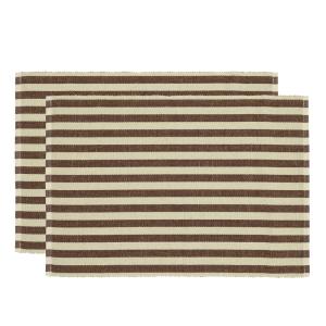 Lot de 2 set de table en coton brun café 33x48cm