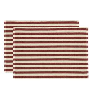 Lot de 2 set de table en coton rouge 33x48cm