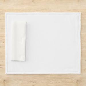 Lot de 2 sets de table blanc 50x40 cm