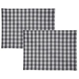 Lot de 2 sets de table en coton gris 35x48