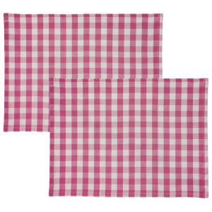 Lot de 2 sets de table en coton rose pivoine 35x48cm
