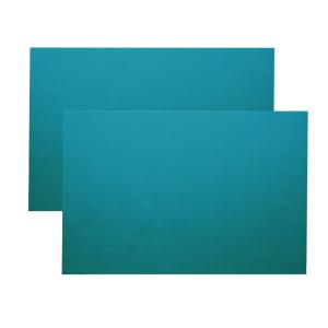 Lot de 2 sets de table en pvc bleu paon 30x45cm