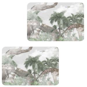 Lot de 2 sets de table motifs animaux 28 x 43 cm