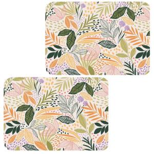 Lot de 2 sets de table motifs feuillage 28 x 43 cm