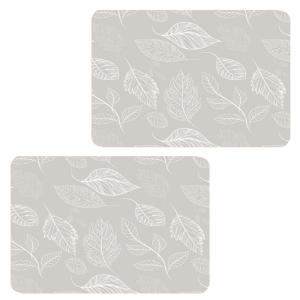 Lot de 2 sets de table motifs feuillage beige et blanc 28 x…