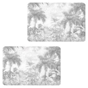 Lot de 2 sets de table motifs gris et blanc 28 x 43 cm