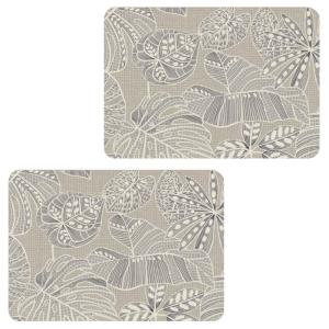 Lot de 2 sets de table motifs tropical écru 28 x 43 cm