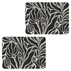 Lot de 2 sets de table noir et blanc 28 x 43 cm