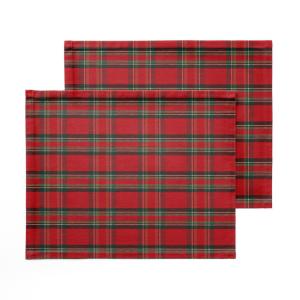Lot de 2 sets de table rouge 50x40 cm