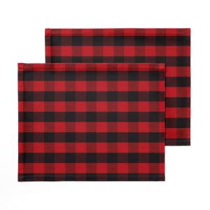Lot de 2 sets de table rouge-noire 50x40 cm