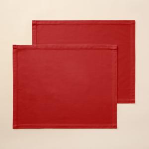 Lot de 2 sets de table rouges 50x40 cm