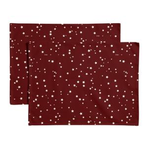 Lot de 2 sets de tables résistant anti-taches rouge 35x50 c…
