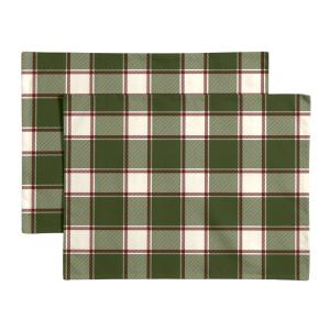 Lot de 2 sets de tables résistant anti-taches vert 35x50 cm