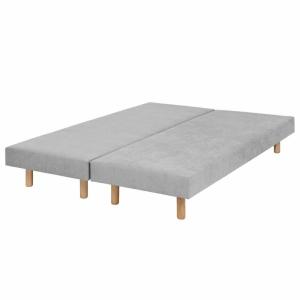 Lot de 2 sommiers tapissiers bois massif gris 70x190 cm