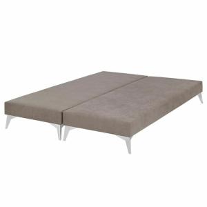 Lot de 2 sommiers tapissiers bois massif lin 80x200 cm