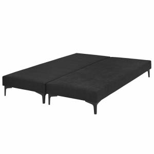 Lot de 2 sommiers tapissiers bois massif noir 70x190 cm