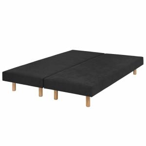 Lot de 2 sommiers tapissiers bois massif noir 80x200 cm