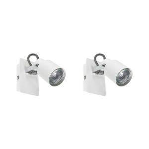 Lot de 2 spots réglable métal blanc