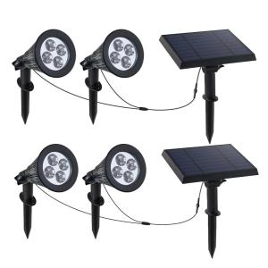 Lot de 2 Spots solaires connectés Plastique Noir 400lm