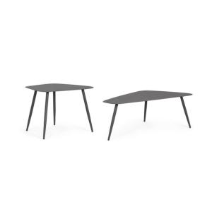Lot de 2 tables basses en acier anthracite