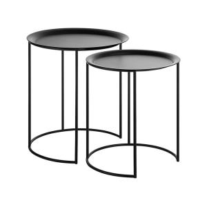 Lot de 2 tables d'appoint noires