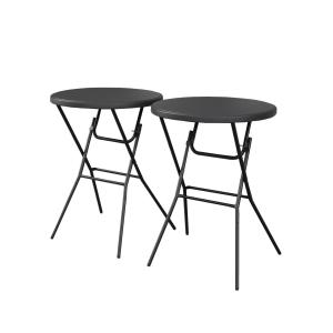 Lot de 2 tables hautes de réception, gris foncé