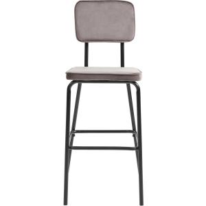 Lot de 2 - Tabouret De Bar assise velours beige pieds metal