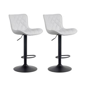 Lot de 2 Tabouret de bar Pivotant en pvc et synthetique Bla…