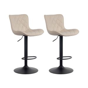 Lot de 2 Tabouret de bar Pivotant en pvc et synthetique Crè…