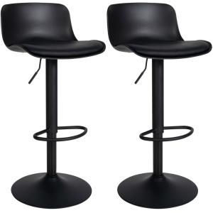 Lot de 2 Tabouret de bar réglable Pivotant en similicuir No…