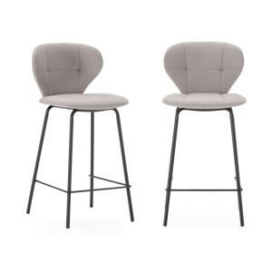 Lot de 2 tabourets avec pieds en métal noir H67 cm