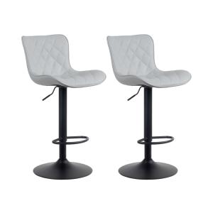 Lot de 2 tabourets de bar ajustables pivotants pvc et synth…