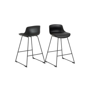 lot de 2 tabourets de bar bas en métal et simili