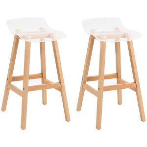 Lot de 2 tabourets de bar design contemporain bois acrylique