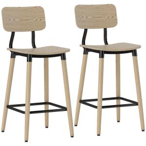 Lot de 2 tabourets de bar dossier hauteur réglable et repos…