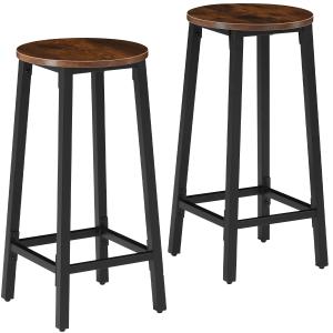 Lot de 2 tabourets de bar en Bois et acier Hauteur 66 cm Bo…