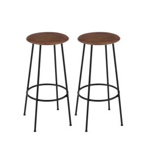 lot de 2 tabourets de bar en bois et métal style industriel