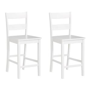 Lot de 2 tabourets de bar en mélaminé blanc